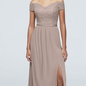 David's Bridal Bridesmaid dress, Biscotti, Taupe